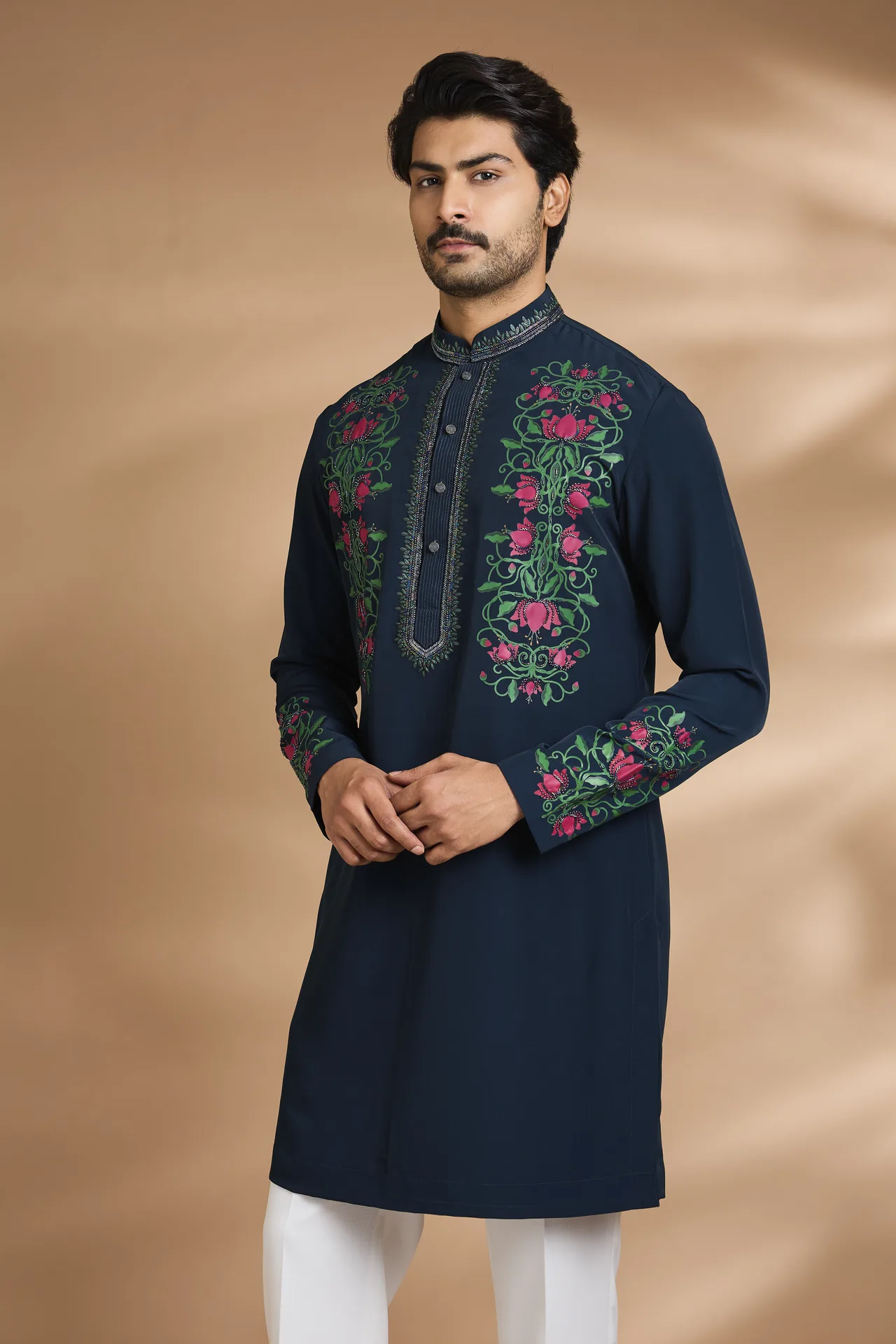 Blue Kurta with Embroidery