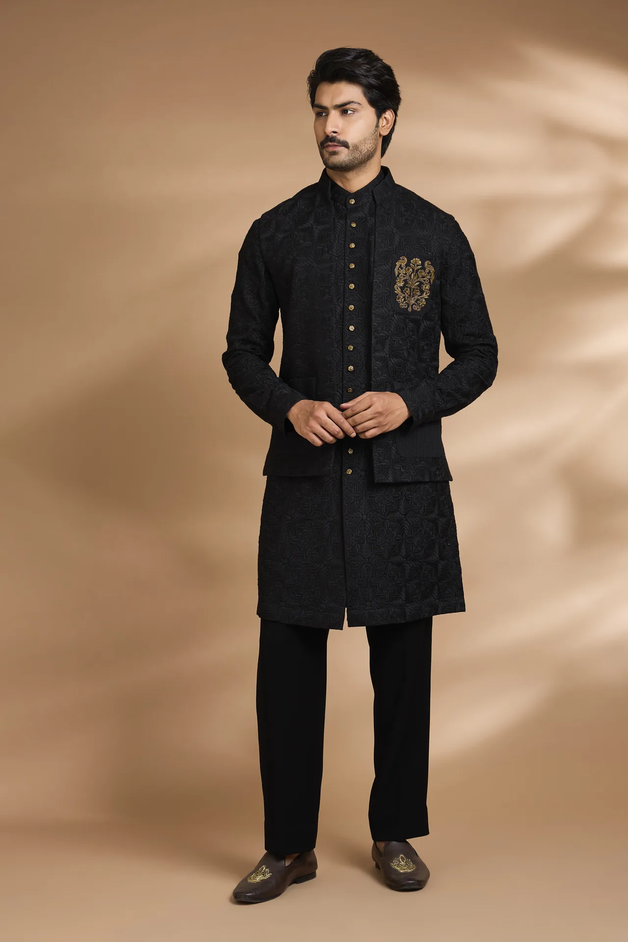 Black Waist Coat Set